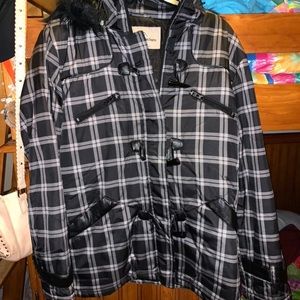COPY - black checkered winter coat
